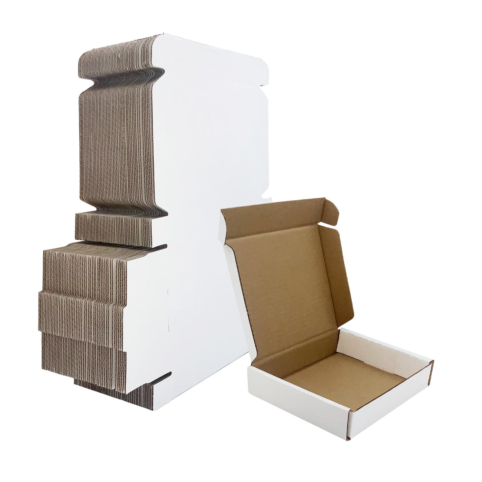 5x4x1 inch Small White Shipping Boxes 50 Pack, Corrugated Cardboard Mailer Boxes