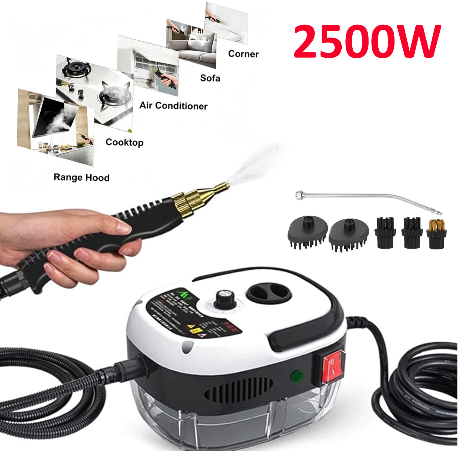 2500W Steamer for Cleaning High Pressure Portable Car Steamer for Home Kitchen