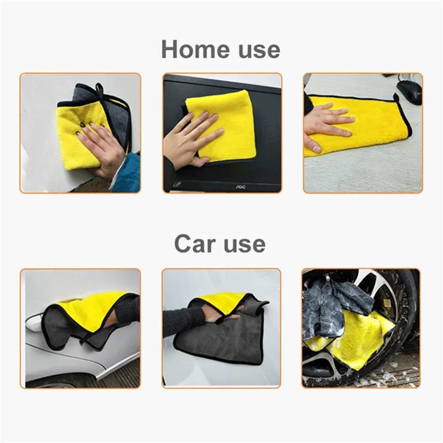 1pcs Microfiber Cleaning Towel Thicken Soft Drying Cloth Car Body Washing Towels