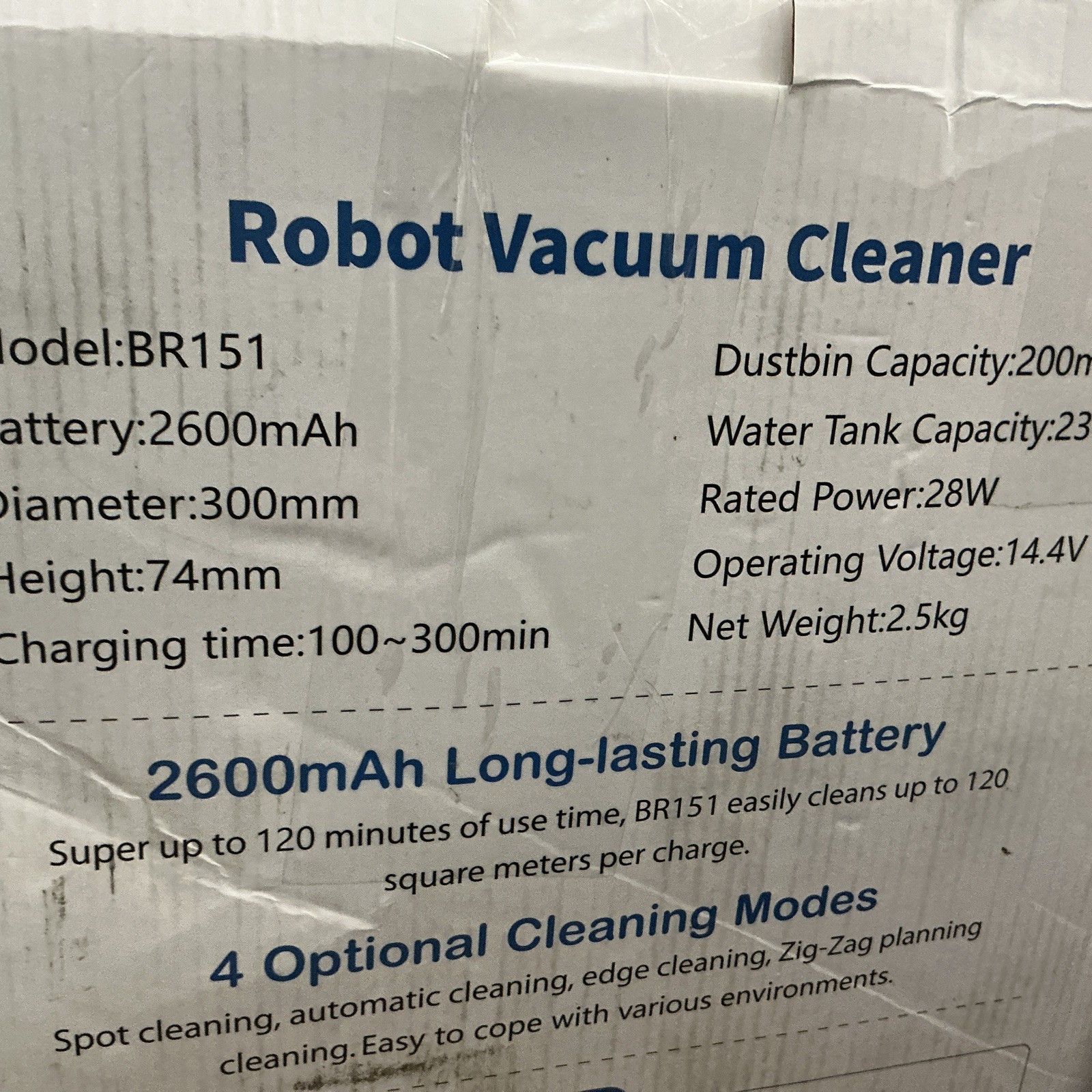 BR151 – Robot Vacuum Cleaner, 2 in 1 Robot Vacuum – READ