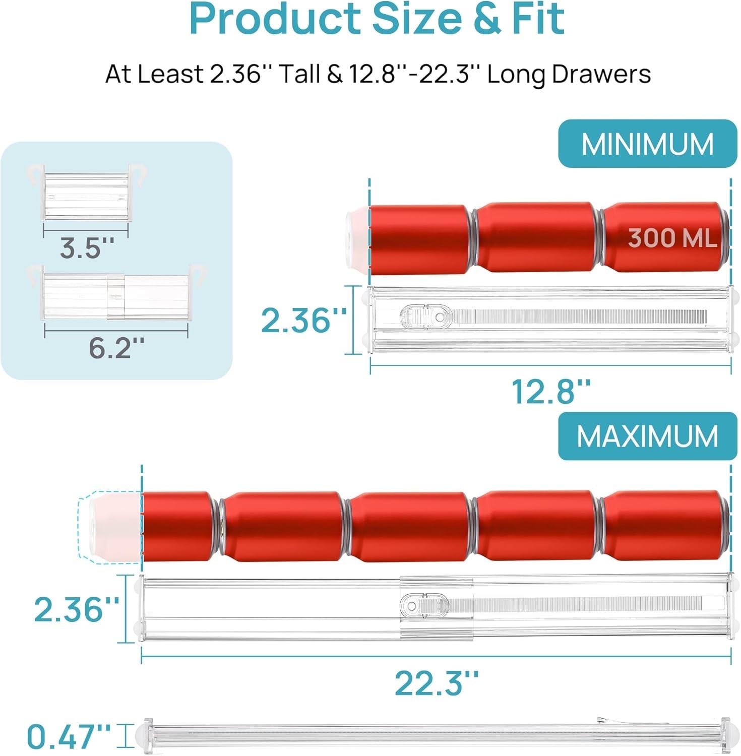 Drawer Dividers Adjustable Expandable Plastic Organizer Separator for Flatware