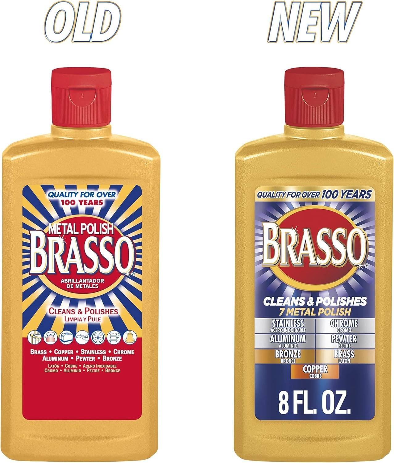 NEW Brasso Multi-Purpose Metal Polish, 8 oz