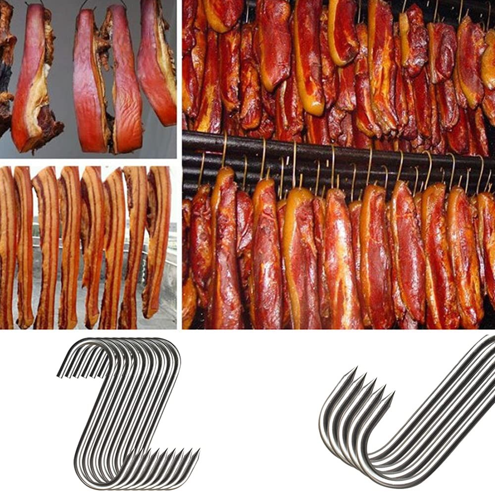 MUFEDAT Meat Hooks 20PCS, 5.12 in Premium Stainless 5.1inch(20Pcs), Silver