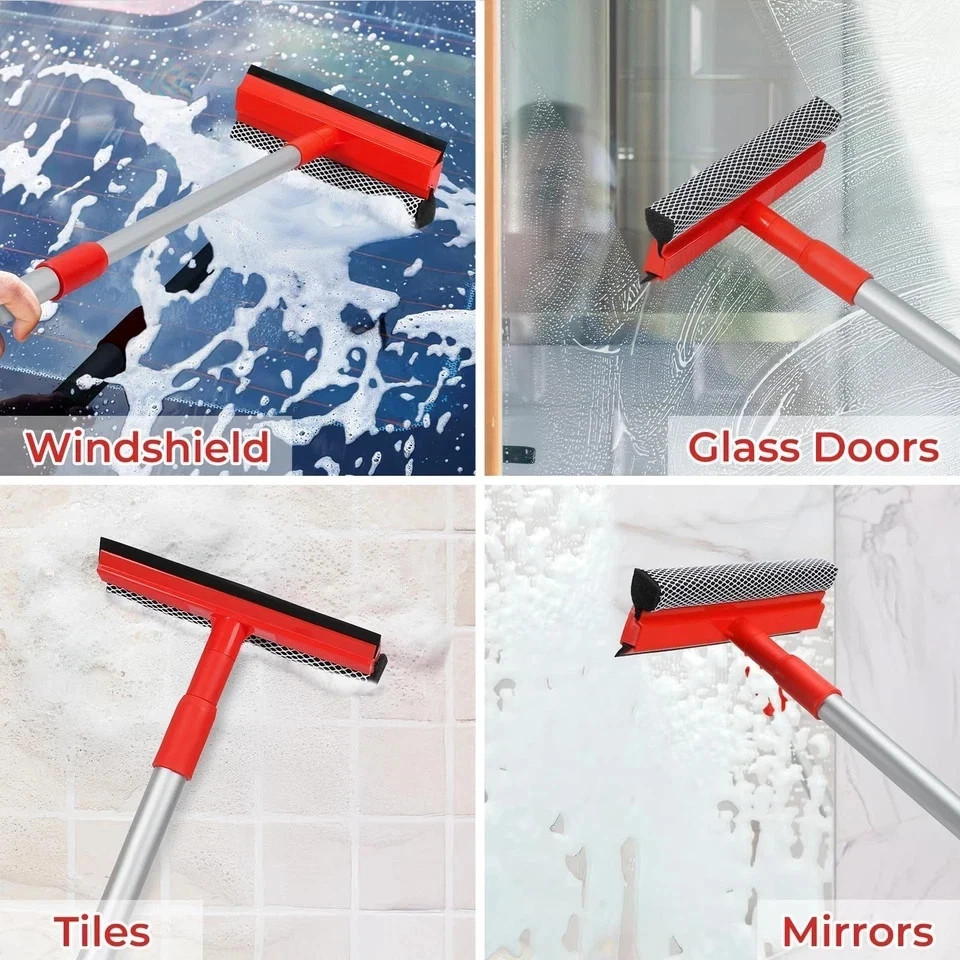 Windshield Cleaner Tool 2 in 1 Car Window Squeegee with Extendable Handle….