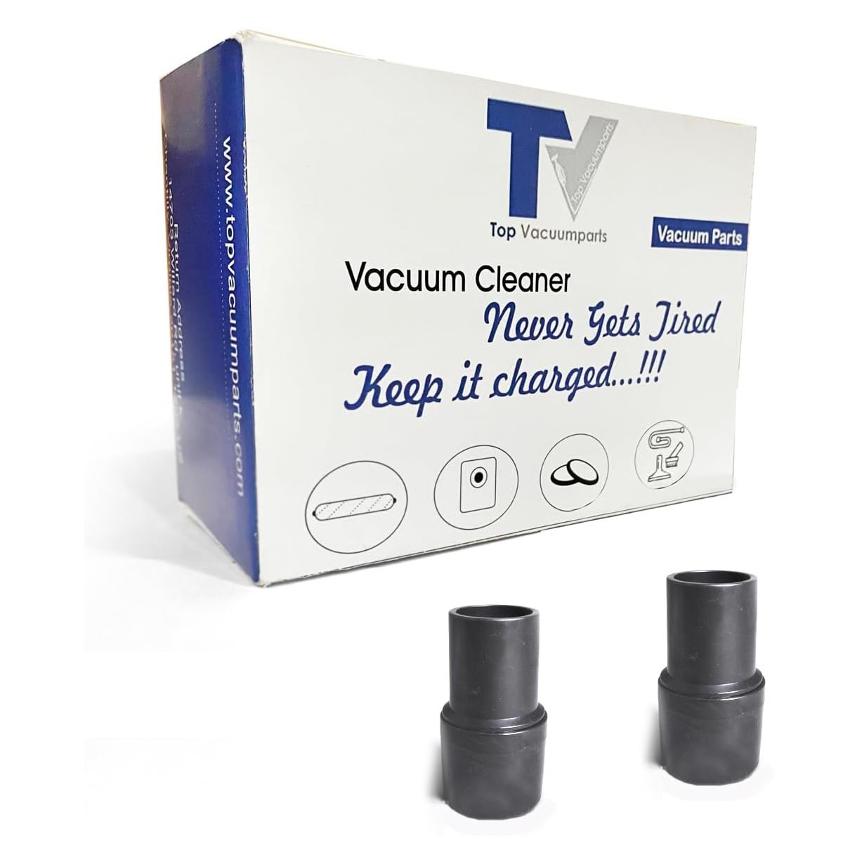 Fits For Fit All Commercial Vacuum 1 1/2” Crushproof Black Hose Cuff 2PK #49405