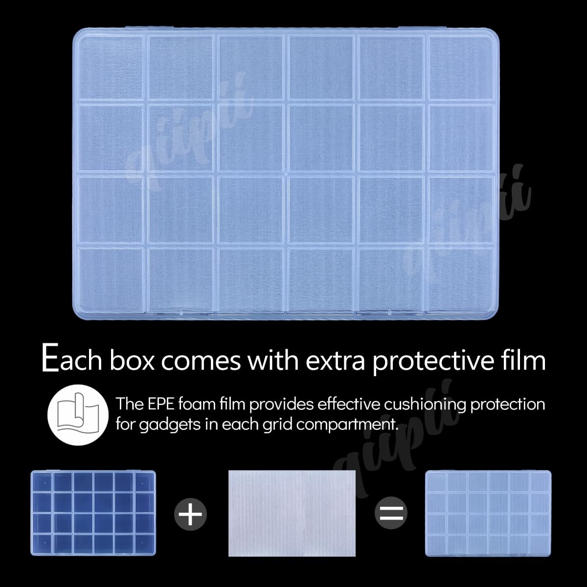 1 Pcs 24 Grids Clear Plastic Organizer Box Storage Container for Crafts Beads