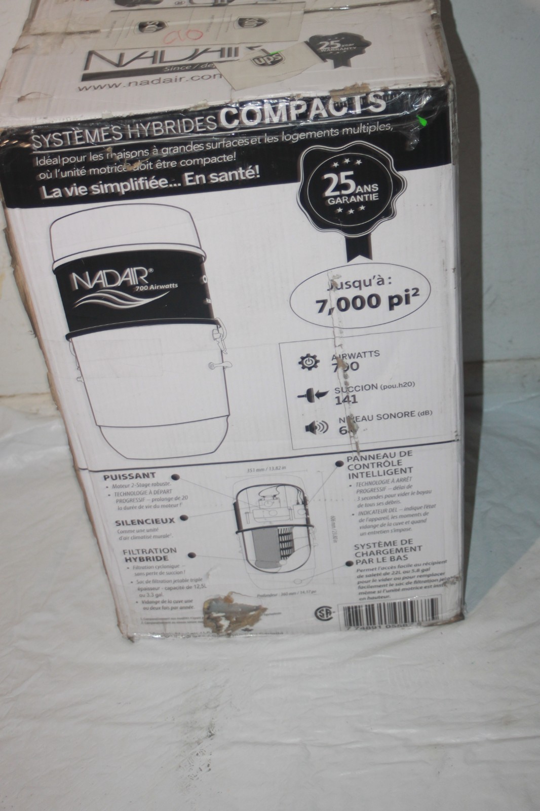 Nadair NADAIR-700-AL-22 700 AW Compact and Powerful Central Vacuum, Hybrid (MINT