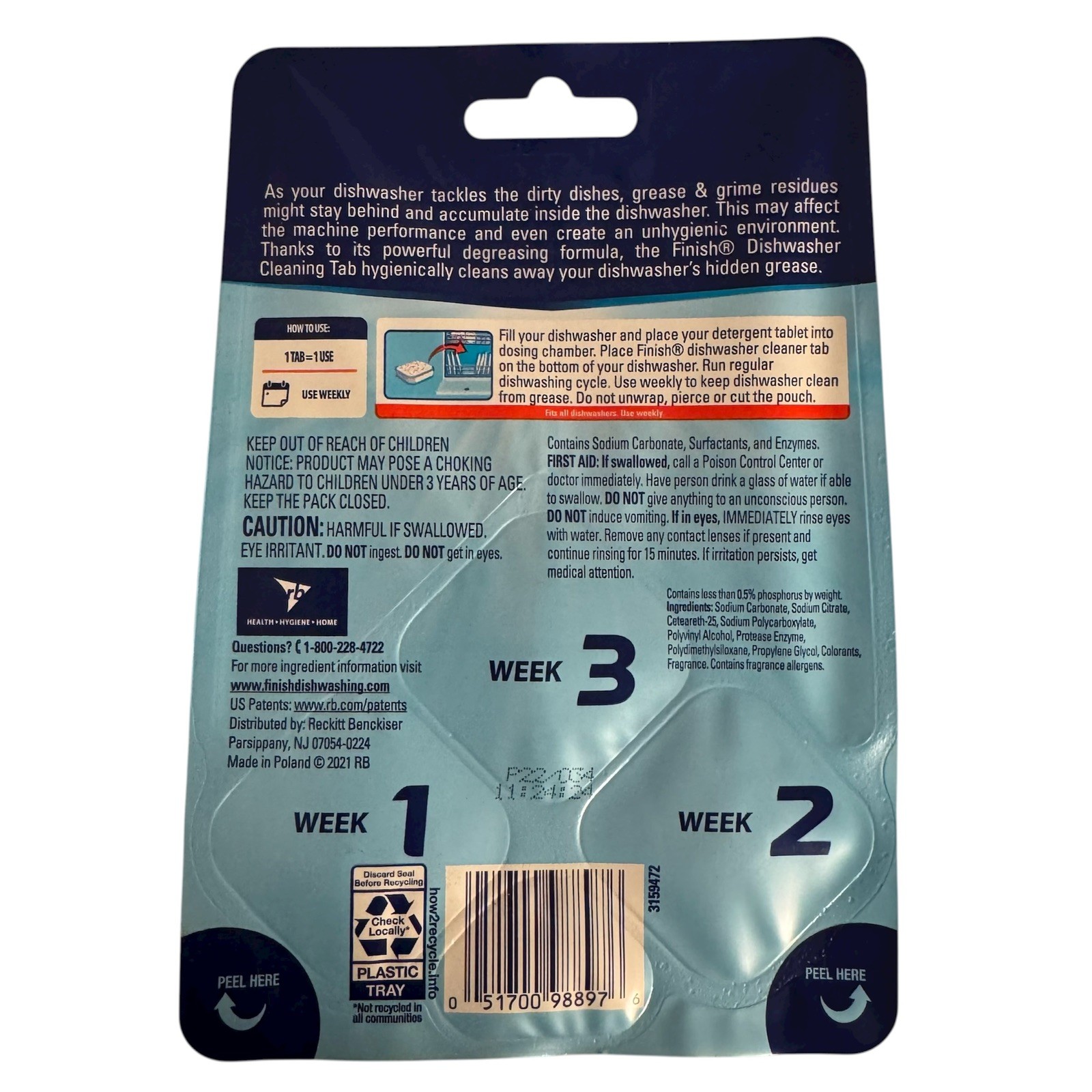 Finish Dishwasher Cleaner Bundle: Cleaning Tabs and Liquid Cleaner, 5 washes