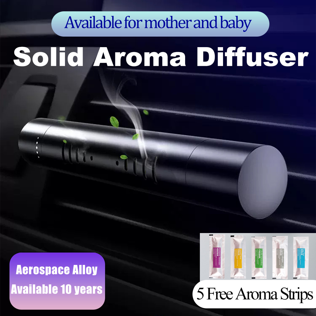 Car Air Freshener Strips 4 Colors, Long Lasting Vent Clip Accessories