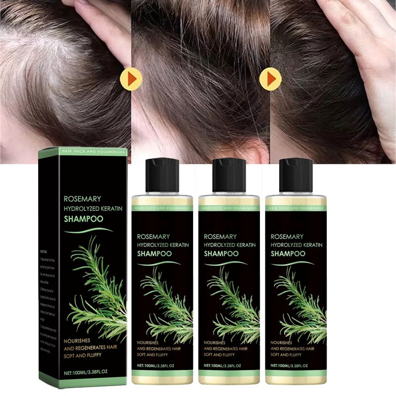 3 Pack Organic Rosemary Hair Growth Shampoo for Women and Men-Natural Thickening