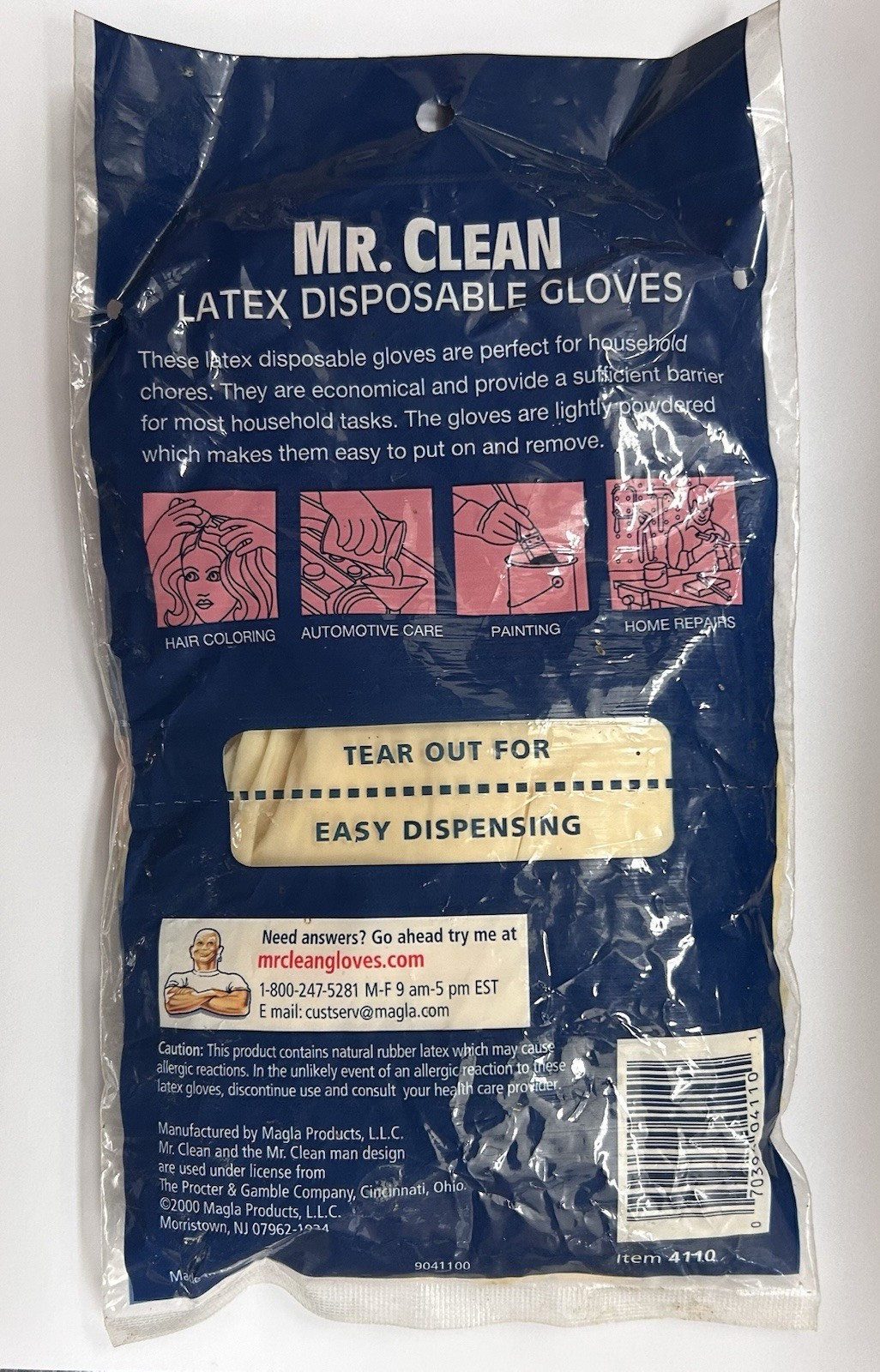 Vintage 00’ Mr Clean Latex Disposable Gloves Pack Of 12 NOS Unopened One Size