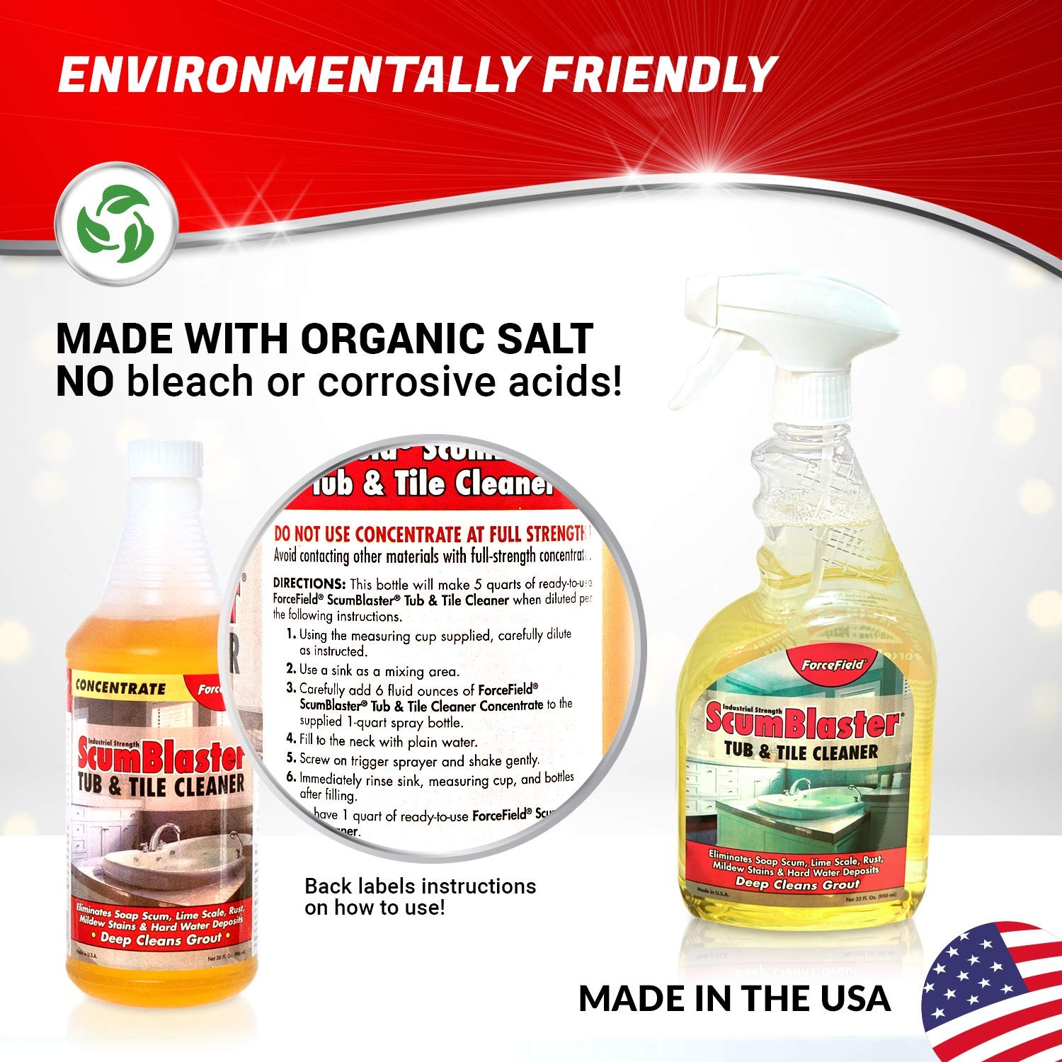 ScumBlaster: Soap Scum Remover, Tile and Grout Cleaner, Hard Water Stains and…