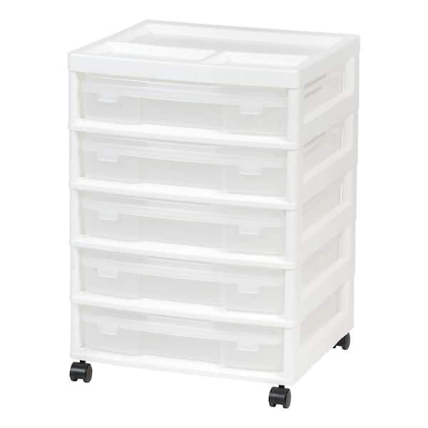 IRIS 587684 5 Drawer Scrapbook Storage Cart Rolling Organizer Top Craft Cabinet