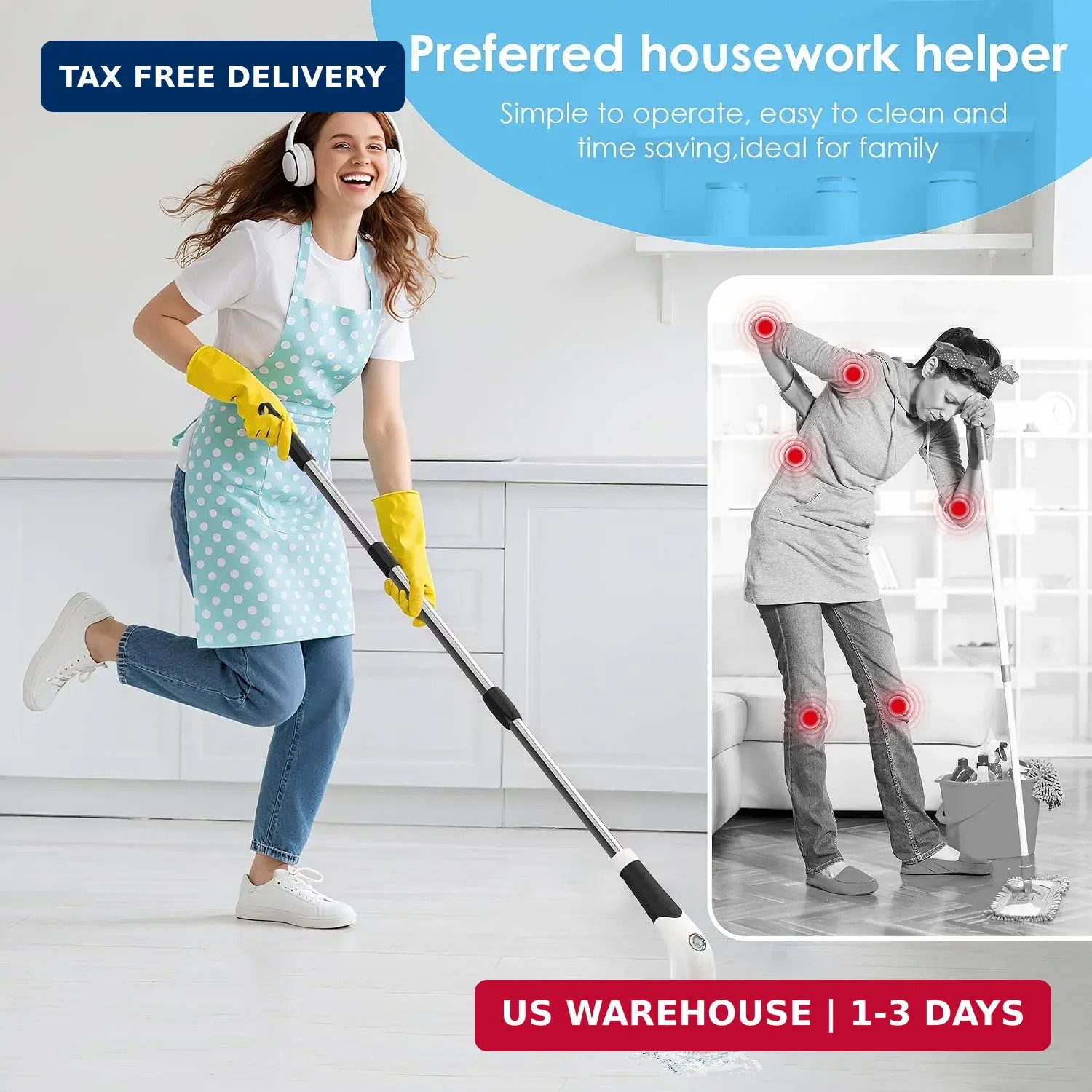 Electric Spin Scrubber, Cordless Cleaning Brush with 180 Min Runtime, 3-Speed, 7