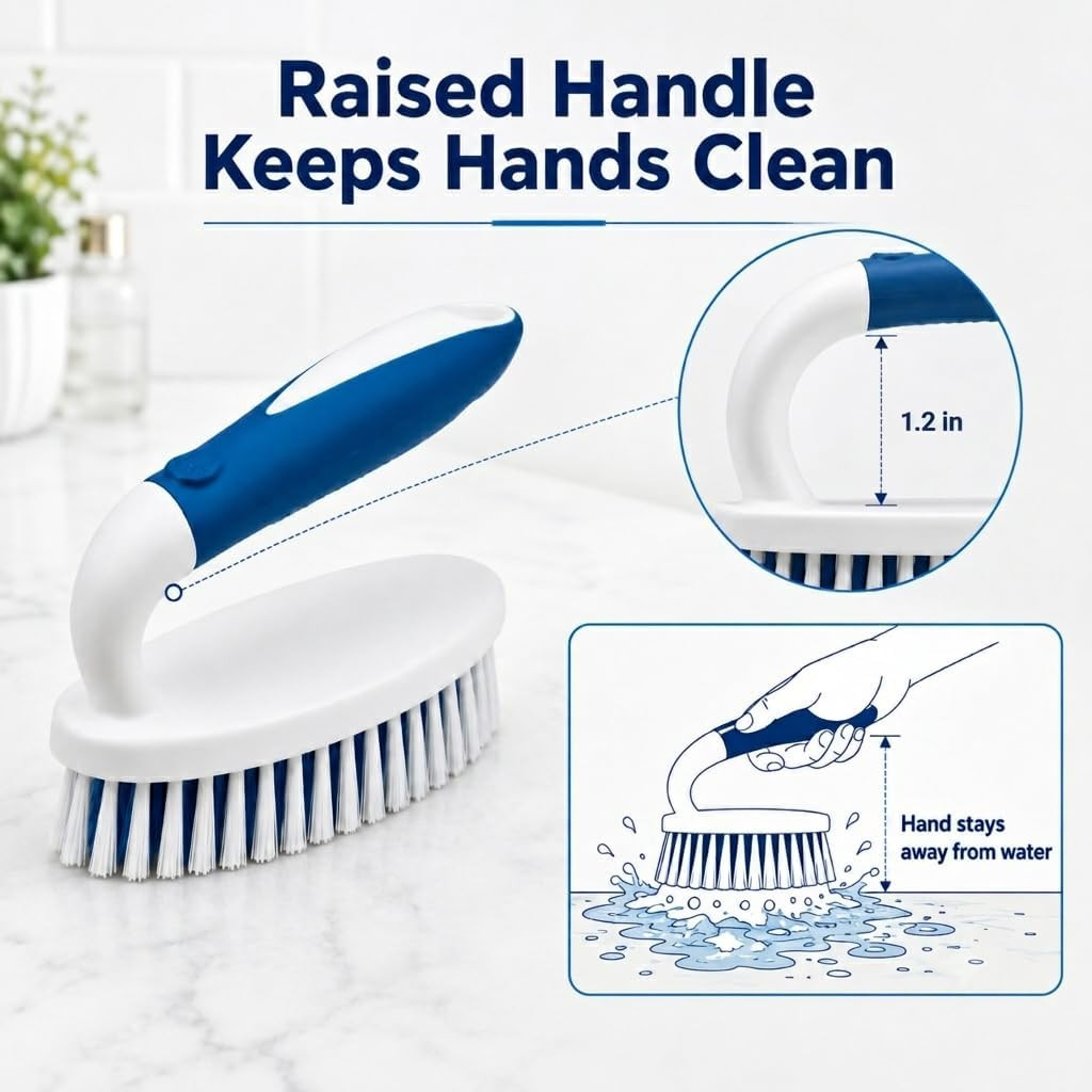 Scrub Brush, 2 Pack Household Cleaning Brushes with Stiff Bristles, Scrubbing Br