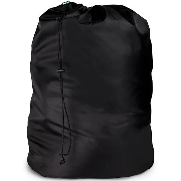 Jumbo Heavy Duty Black Laundry Bag Drawstring Closure 30×40