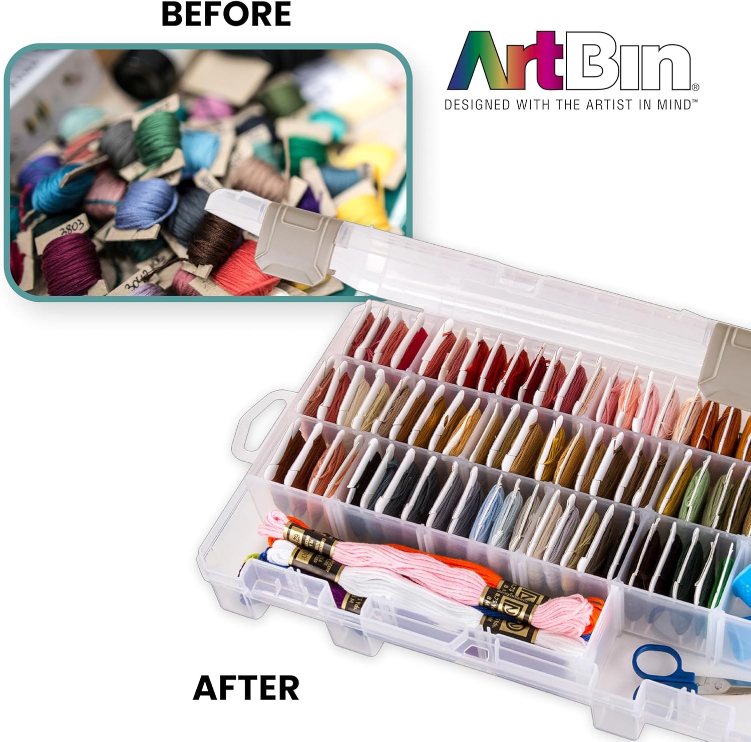 ArtBin Floss Finder Box: Clear Sewing 1 Count (Pack of 1), Multicolor