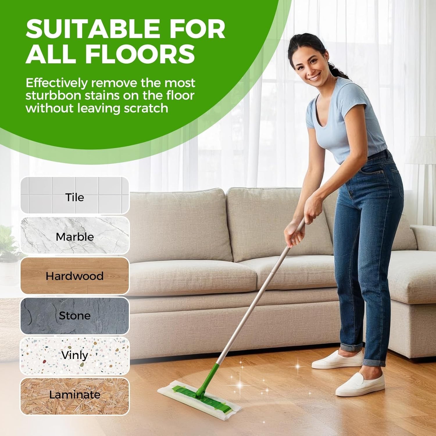 Disposable Dry Mop Pads Dust Sweeping Cloth Refills for Floor Cleaning
