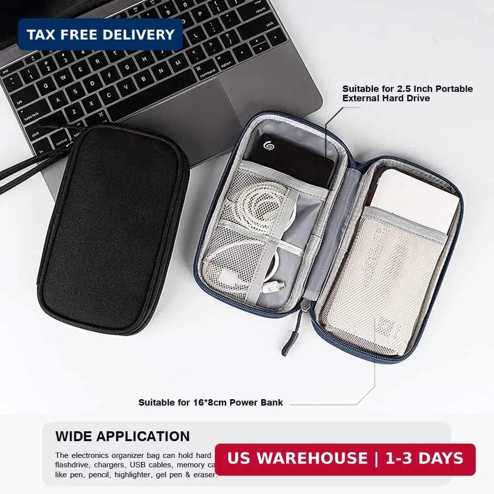Electronics Organizer Bag Cable Pouch Charger Case Travel Storage USB SD