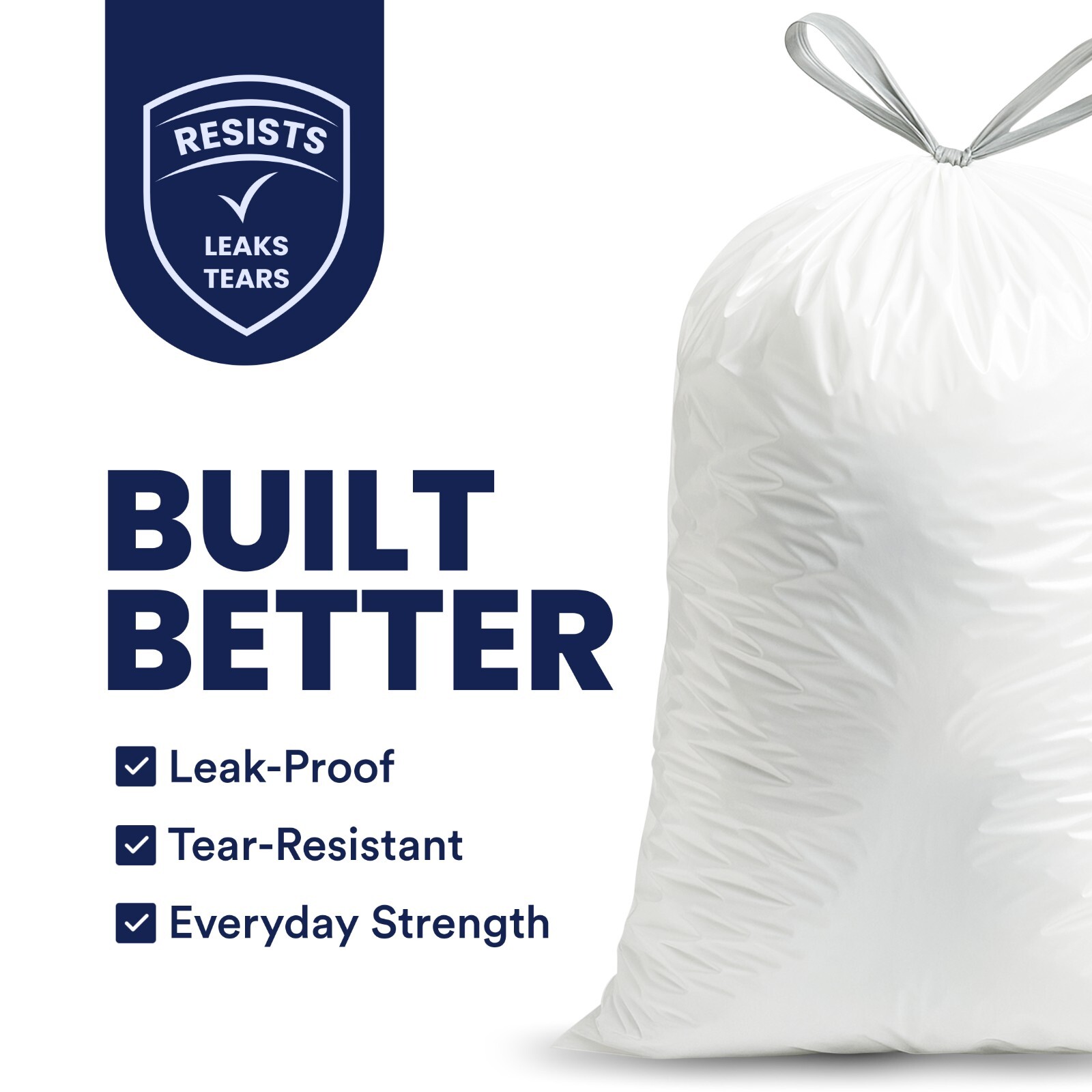 Plasticplace 4 Gallon Drawstring Trash Bags – Case of 100 Bags