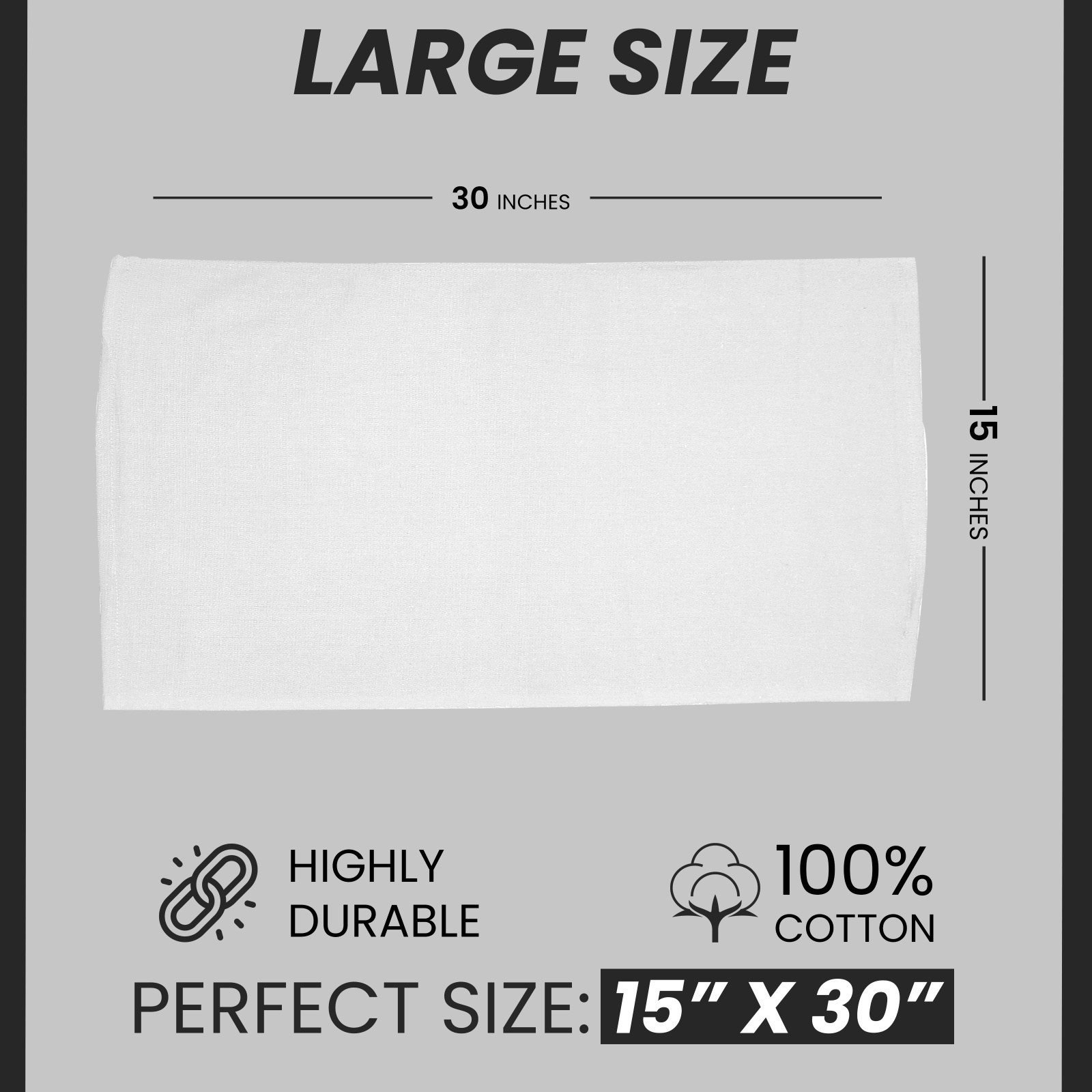 Premium White Huck Towels – 15 x 30 inch Multipurpose Cleaning Towels