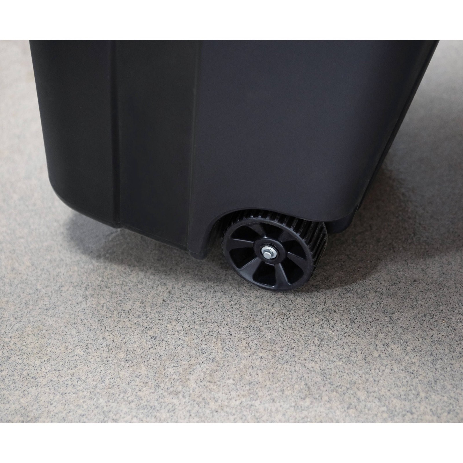 Hyper Tough 32 Gallon Wheeled Garbage Can Heavy Duty Attached Lid Black