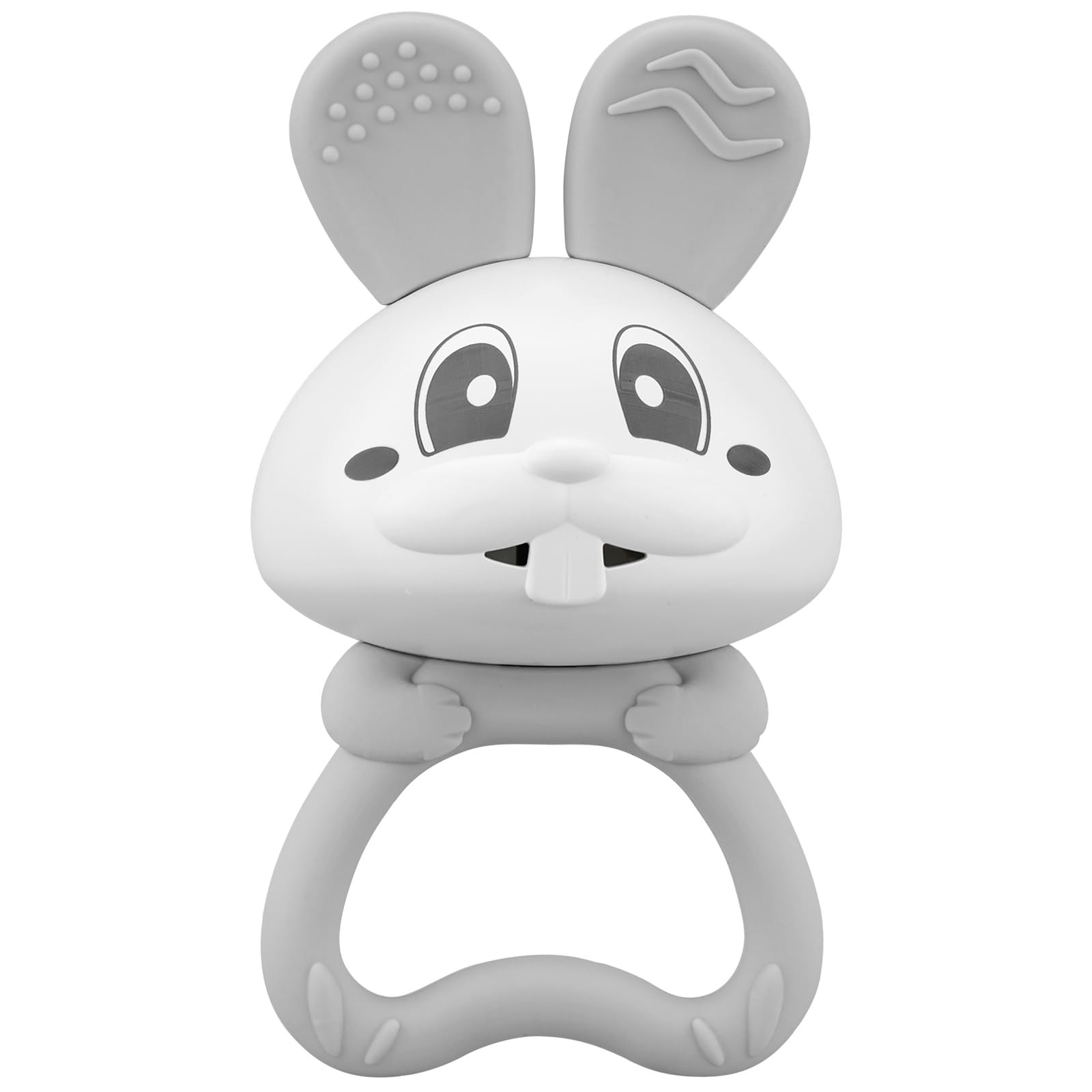 Baby Teething Toys 3–6 Months with Rattle, Bunny Easter Basket Stuffers for B…