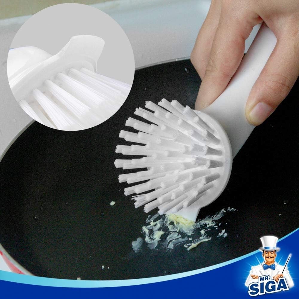 Pot Pan Cleaning Brush Non Scratch Nylon Scrubber Kitchen Tool 2 Pack