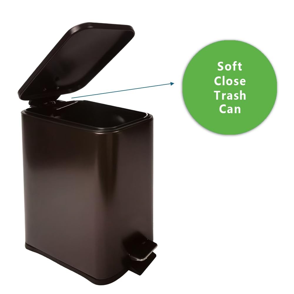 Bronze Stainless Steel Small Trash Can With Lid Step Pedal 5L 1.3 Gallon Bin
