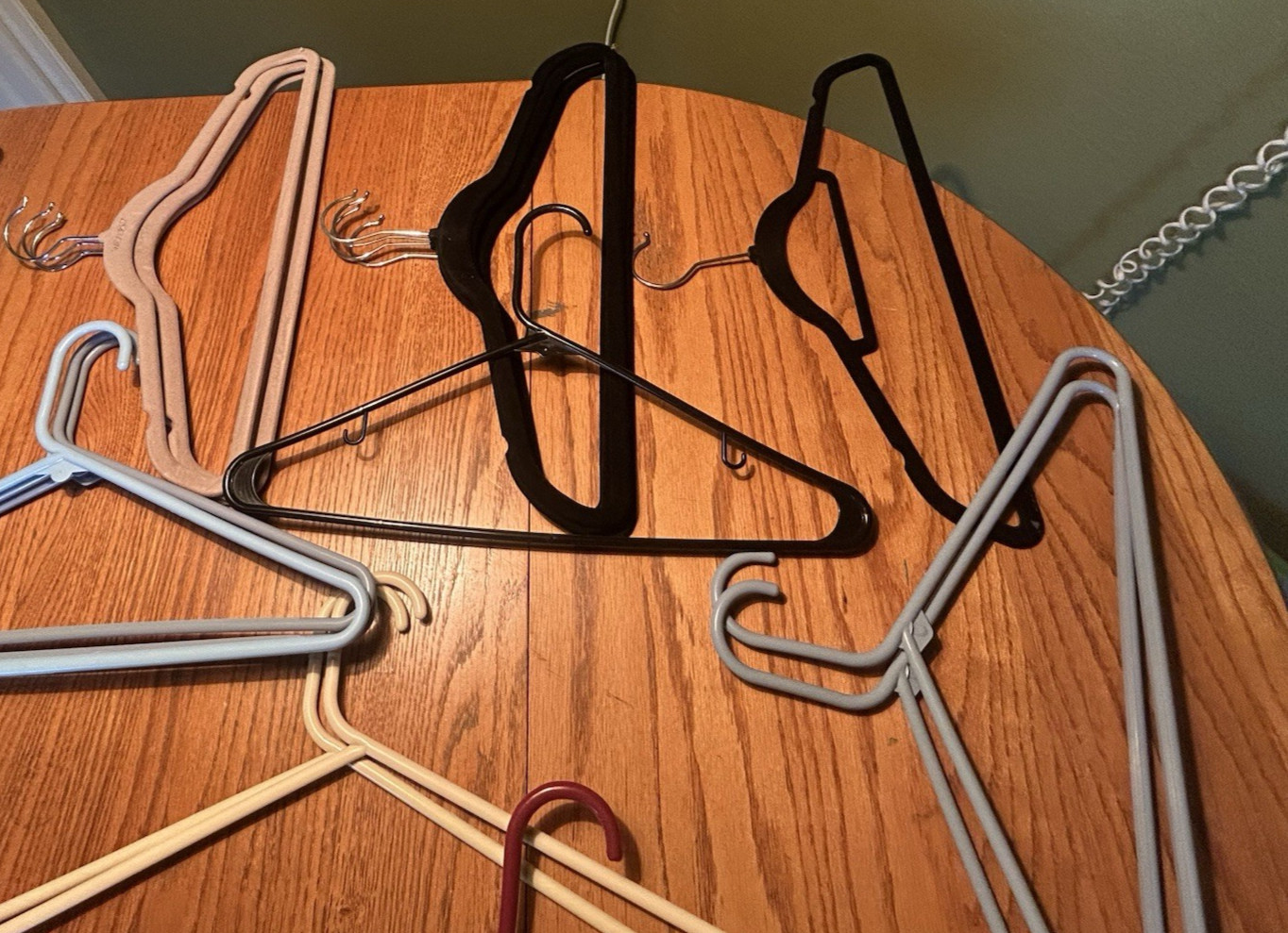 24 Lot – Big Box USED Hangers- Multi Color – One Size – Various Types – 7 Felt