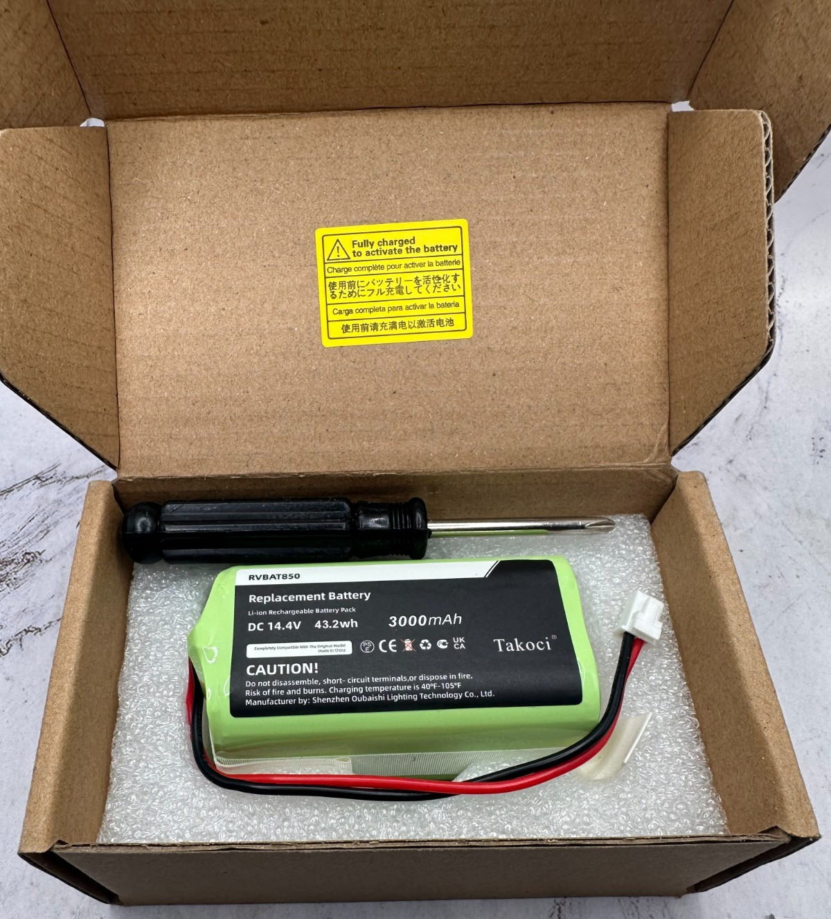 Lot of 2 -RVBAT850 Battery for Shark Ion Robot Vacuum DC 14.4V 3000mAh 2-Prong
