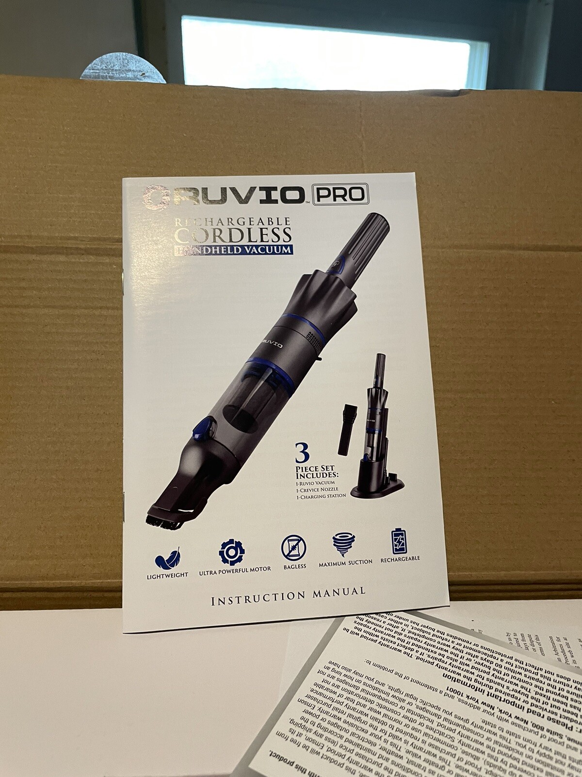 Vacuum Ruvio Pro Rechargeable Cordless Handheld 4 Piece Accessory Kit Included