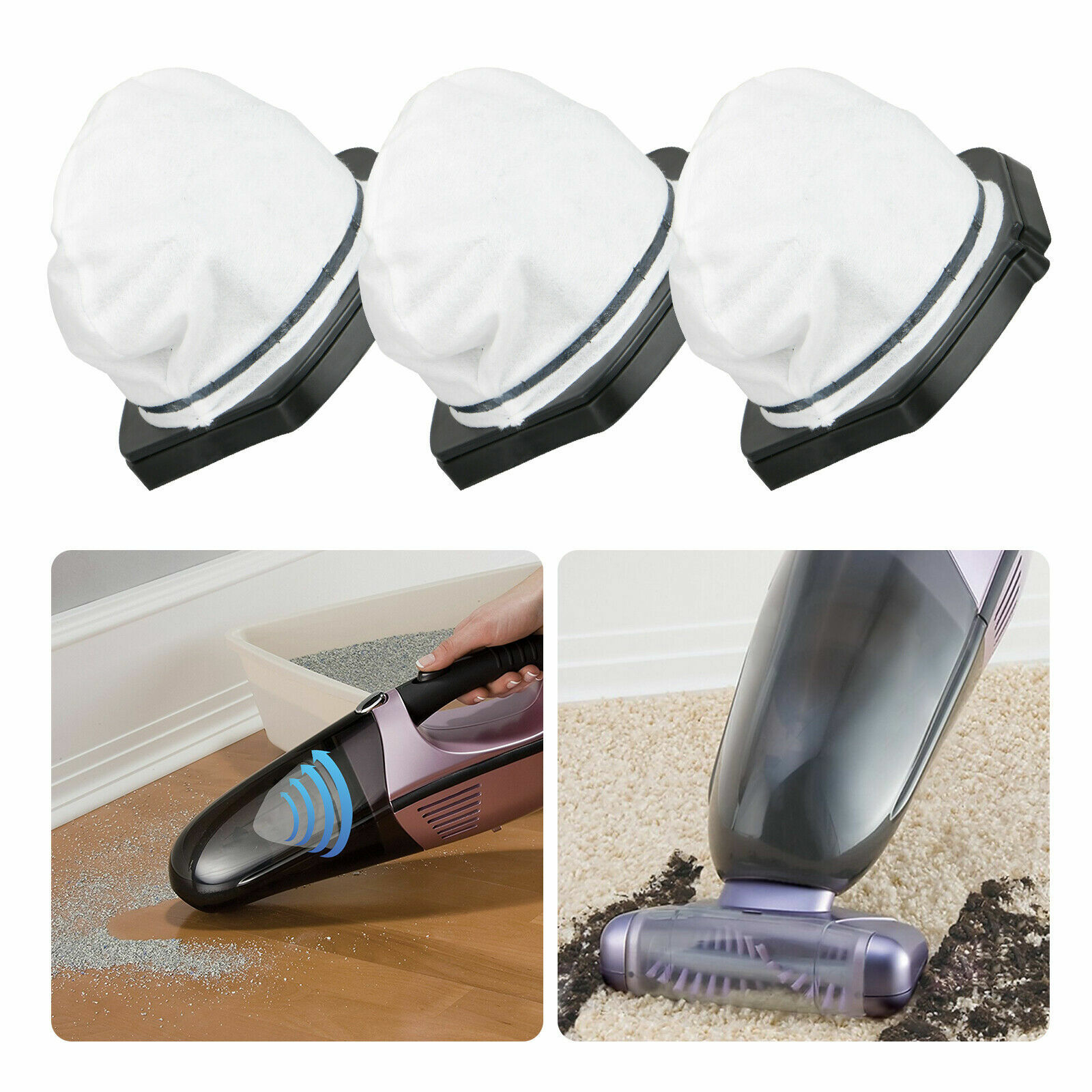 (3-Pack) Vacuum Filter Replacement Parts for Shark Cordless Hand Vacuum SV780