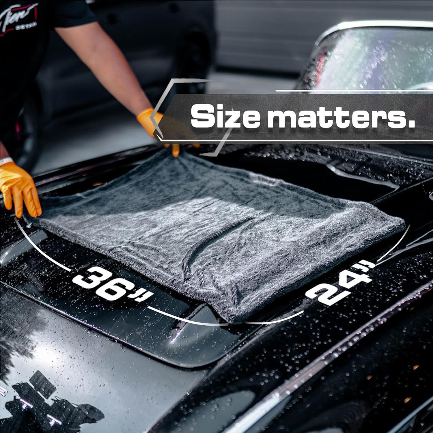 Blackline 24×36 Microfiber Drying Towel, 1300GSM, Streak Lint Free