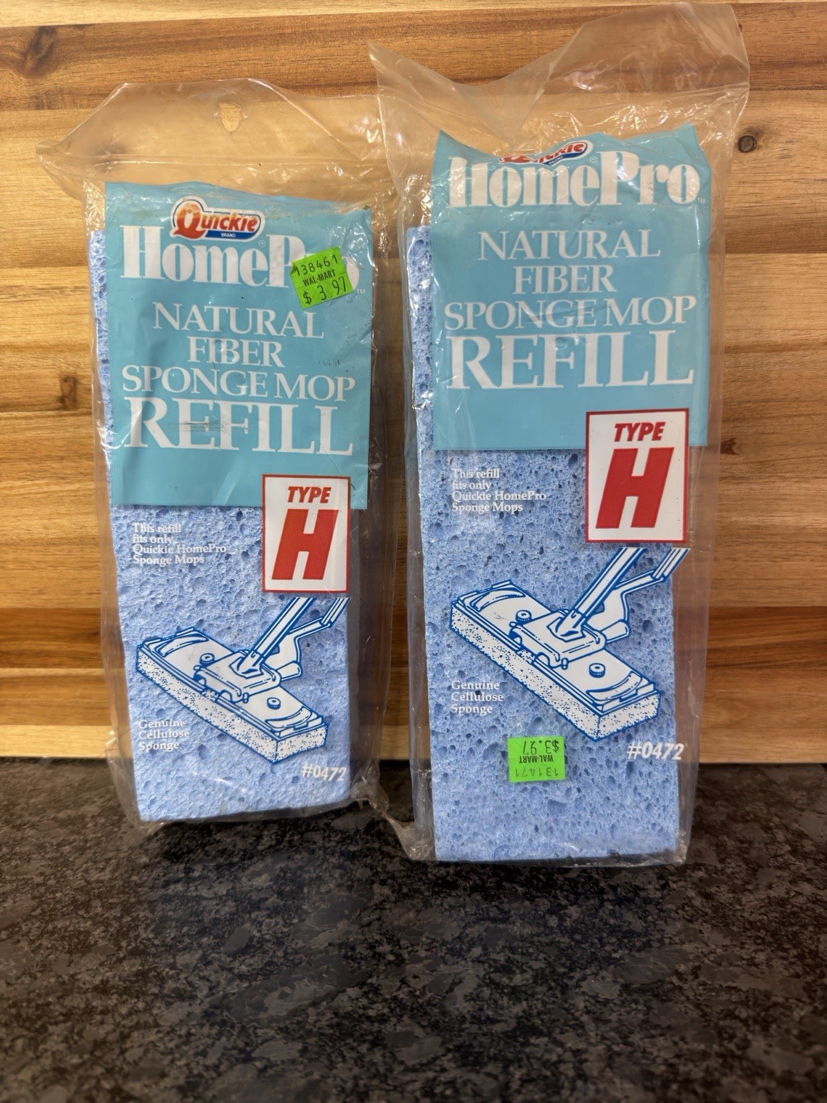 Quickie HomePro Natural Fiber Sponge Mop Refill Type H 0472 Cellulose NEW Lot 2