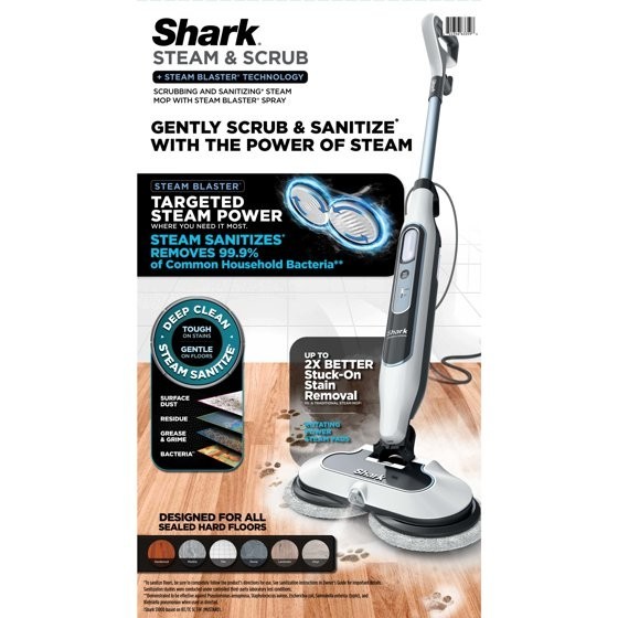 Shark Steam & Scrub Steam Mop, with Steam Blaster Technology, Scrubbing and Sani