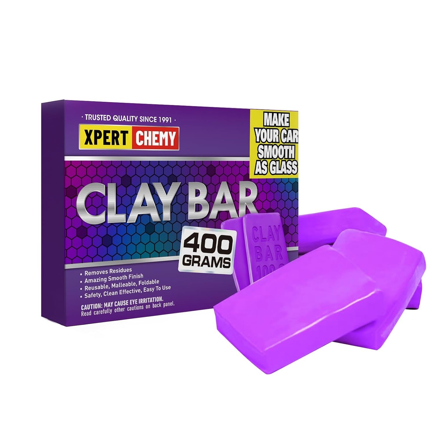 Premium Purple 400g Car Clay Bar 4 Pack Auto Detailing Kit No Scratch Magic Bar