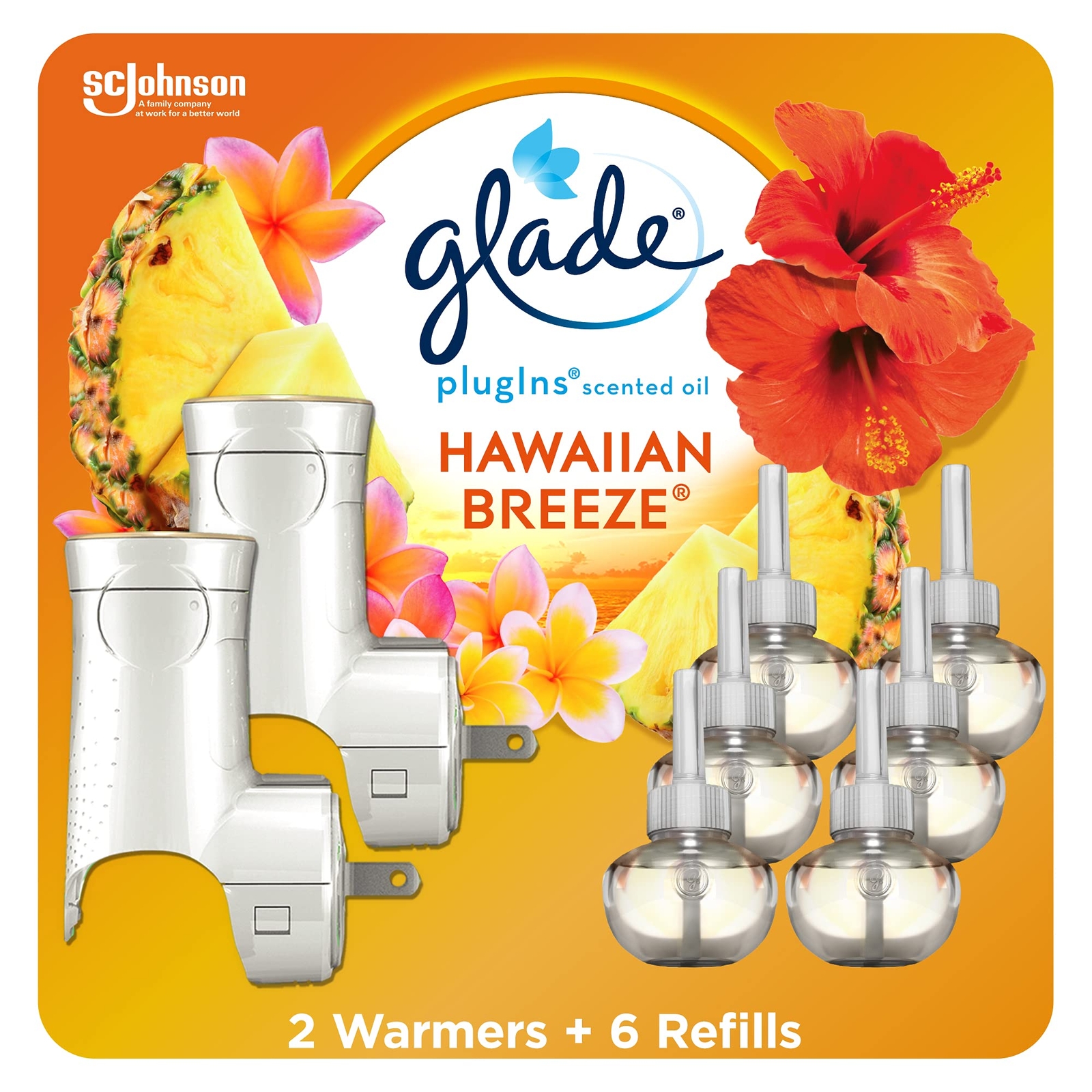 Glade Plug In Air Freshener Hawaiian Breeze Scent Essential Oils 60 Days 1 Count