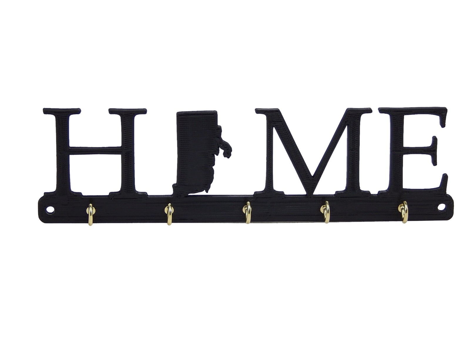 Rhode Island Home State Shape Key Holder Hanger Rack Hook Housewarming Wall Gift