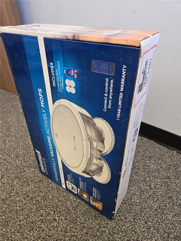 = Bissell Spinwave Hard Floor Wet & Dry Robotic Vacuum Pearl White #2859 NEW