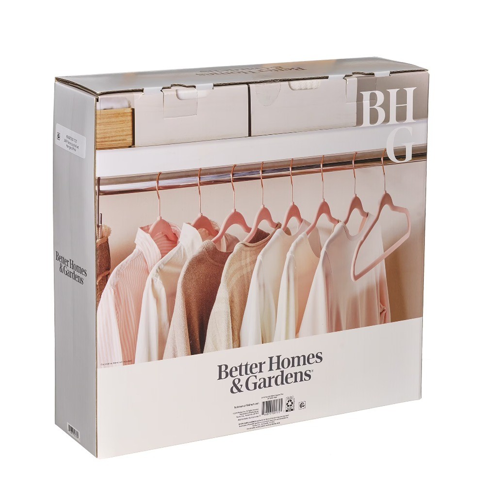 Velvet Adult Clothing Hangers, Pink, Non-Slip, Space Saving 30 Count