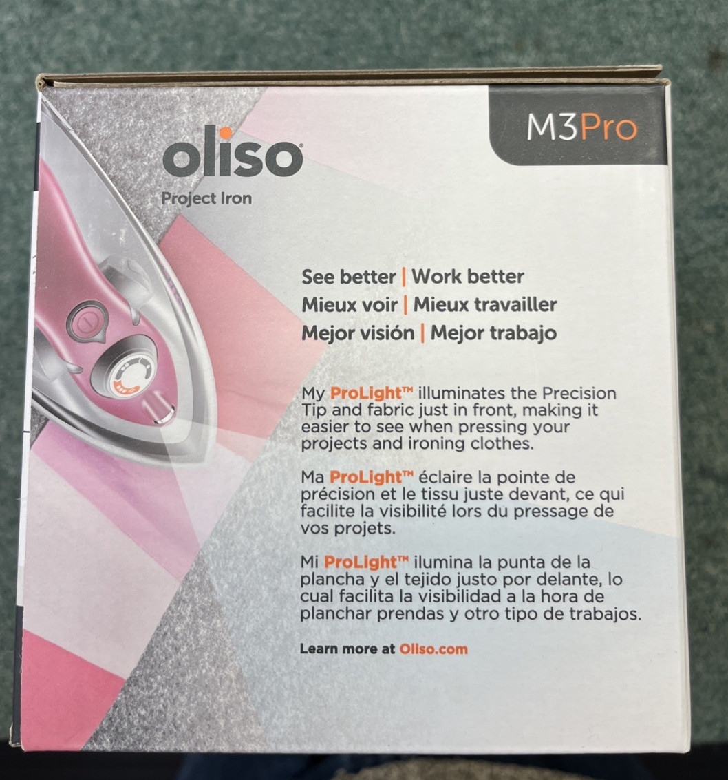 M3Pro Project Steam Iron with Solemate – 1000W Ceramic Soleplate Iron and LED