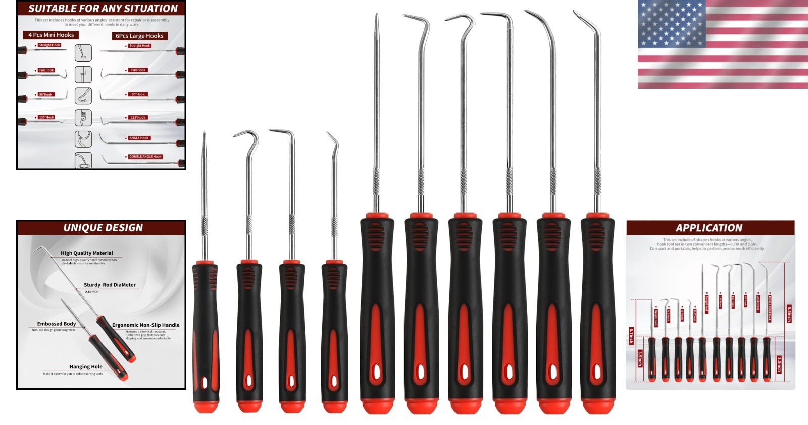 Comprehensive Hook and Pick Set – 6.7IN & 9.5IN Lengths for Ultimate Flexibility