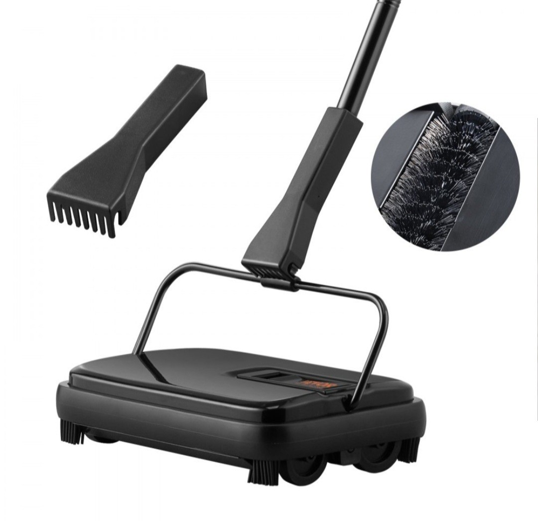 VEVOR Carpet Sweeper Floor Sweeper Manual 7.87 in Sweeping Paths Non Electric