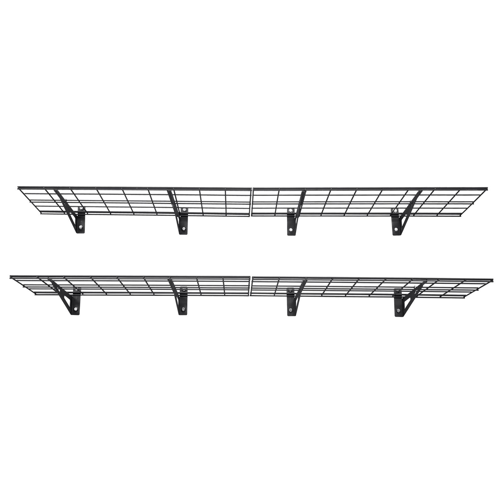 Uimoso 4-Piece 1 x 3 ft Wall-Mounted Garage Shelving, 600 lbs Capacity