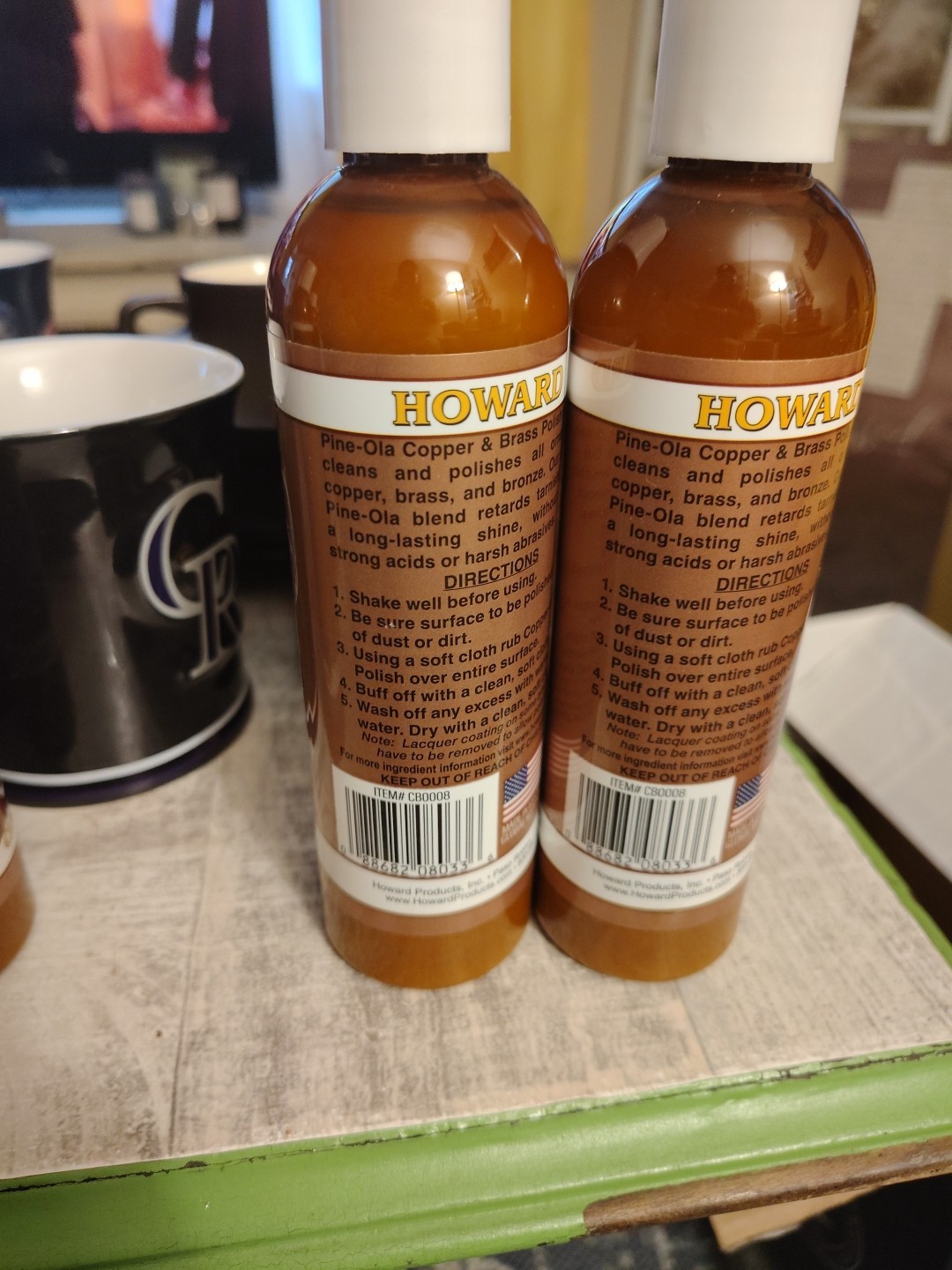 (2) Howard Pine-Ola Copper & and Brass Polish 8 oz Bottles Lot Of 2