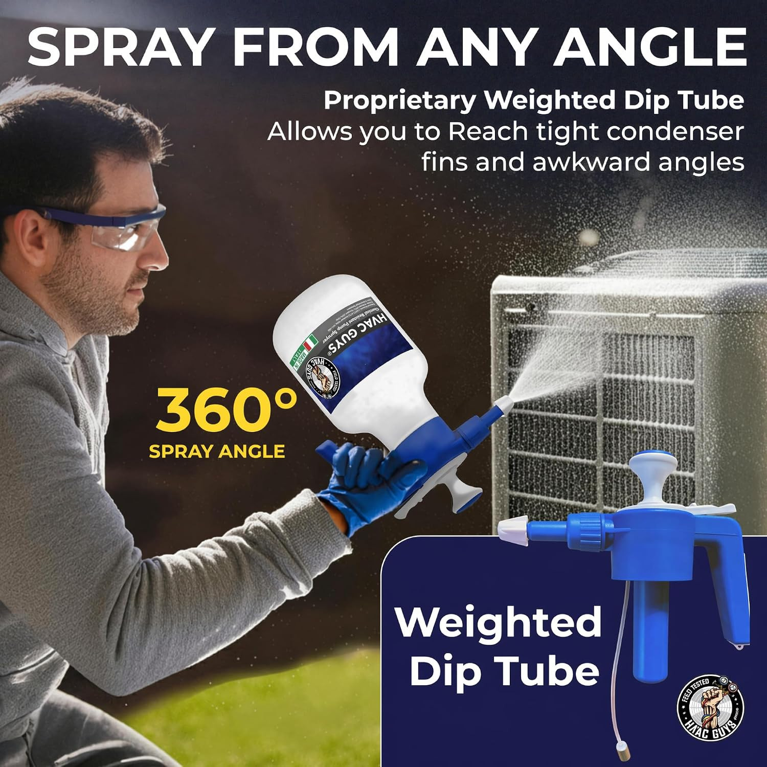 HVAC Coil Cleaner Pump Sprayer | 48 Oz Handheld with Adjustable Nozzle