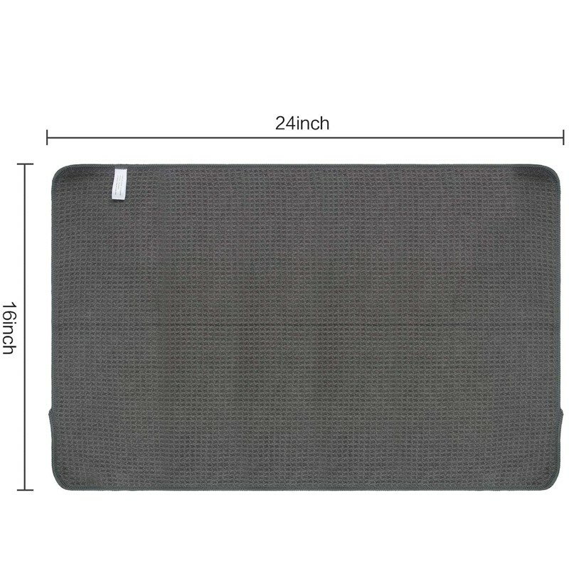 3 Pcs Large Waffle Weave Grey Thirsty Microfiber Drying Towel 16″ x 24″