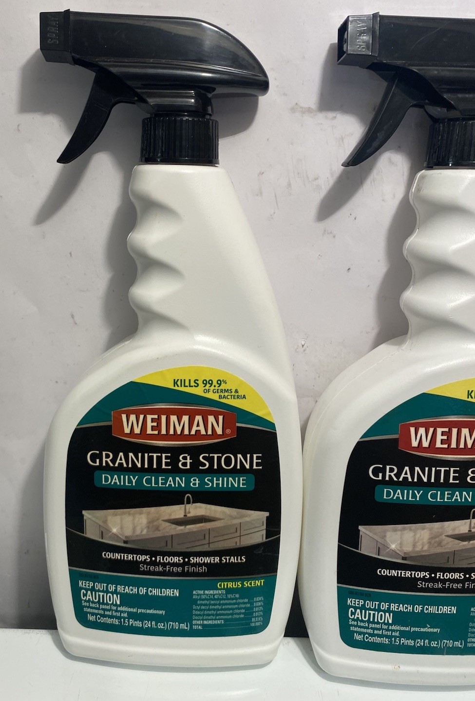 NOS 2X New Weiman Granite & Stone Daily Clean & Shine 24 Oz 2 Bottles
