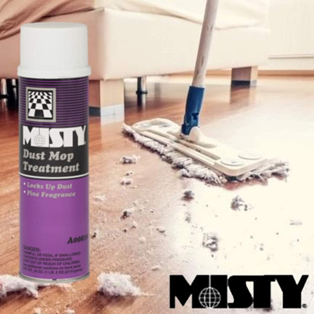 MISTY Dust Mop Treatment Spray – 18 oz (Case of 12) 1003402 – Janitorial Grade,